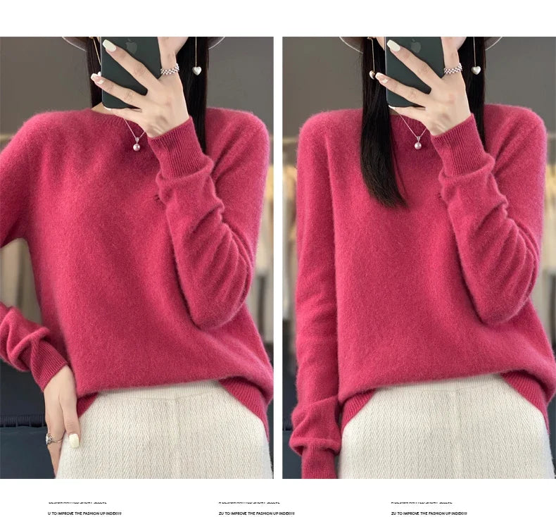 100% Merino Wool Women’s Sweater – Soft Cashmere-Feel