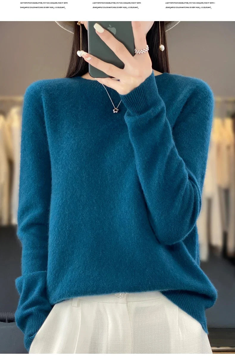100% Merino Wool Women’s Sweater – Soft Cashmere-Feel