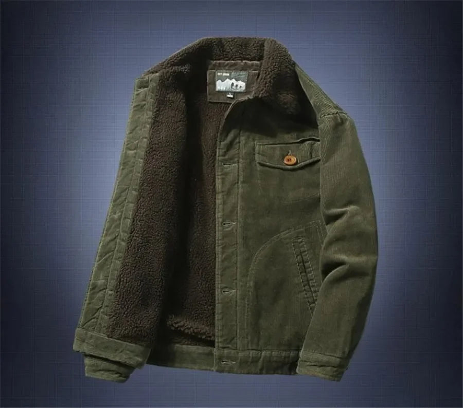 Men’s Corduroy Fleece-Lined Winter Jacket
