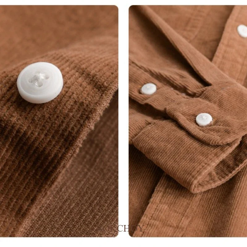 Vintage Corduroy Cotton Shirt for Men