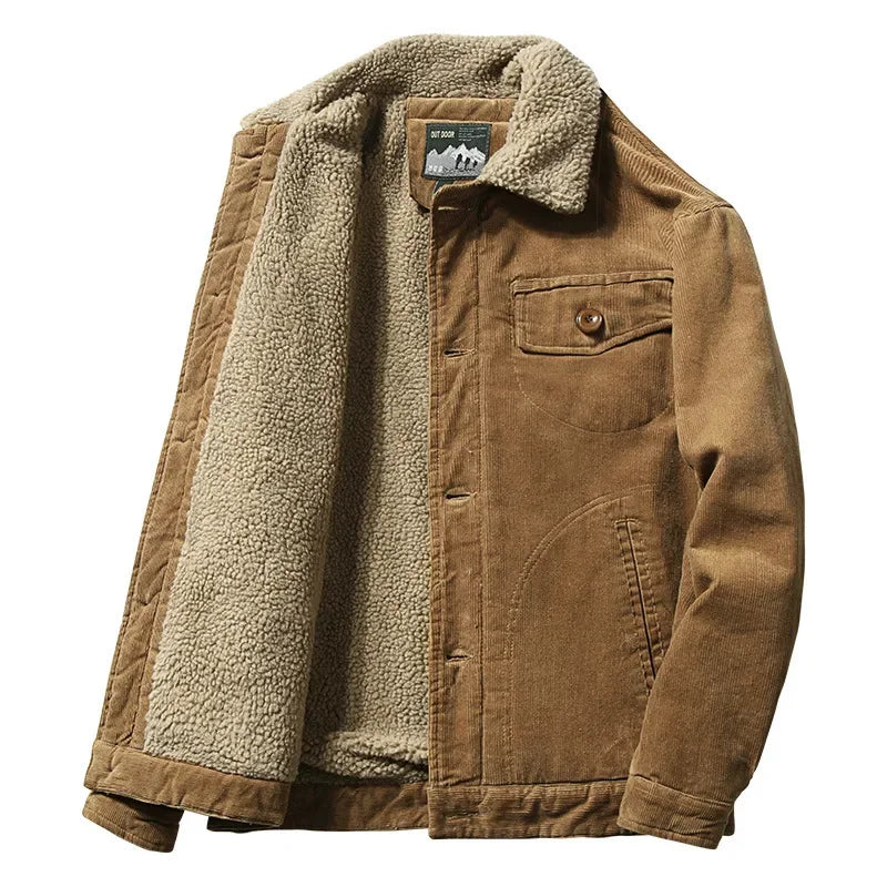 Men’s Corduroy Fleece-Lined Winter Jacket