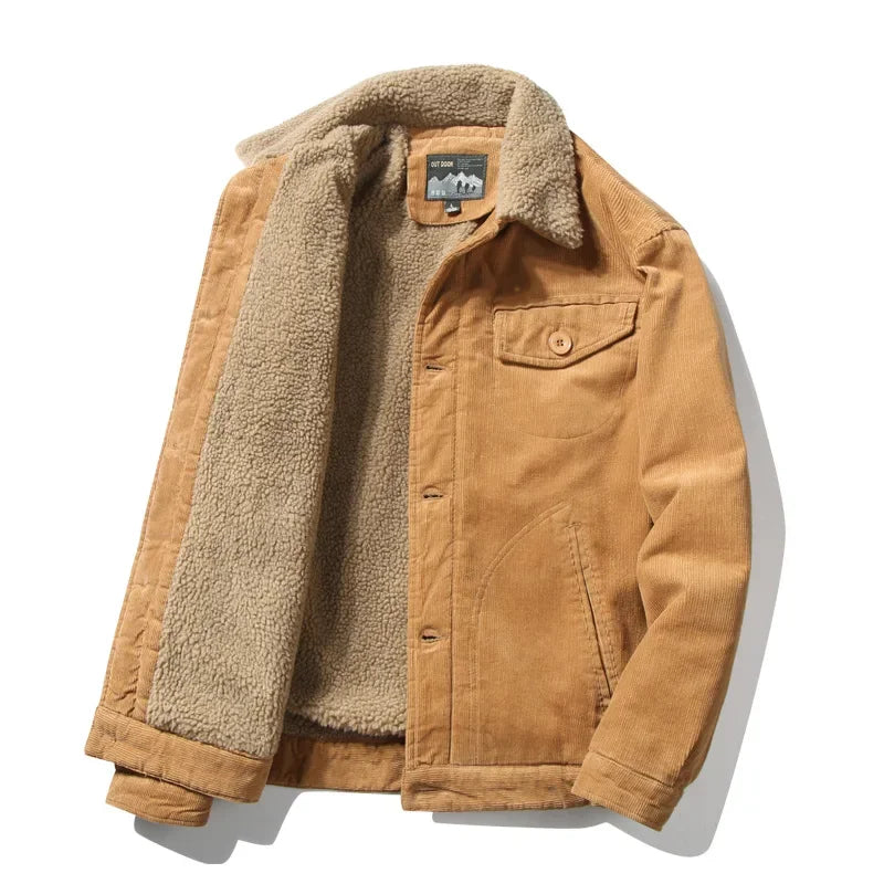 Men’s Corduroy Fleece-Lined Winter Jacket