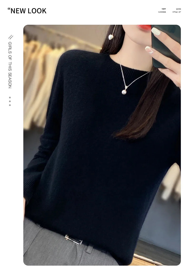 100% Merino Wool Women’s Sweater – Soft Cashmere-Feel