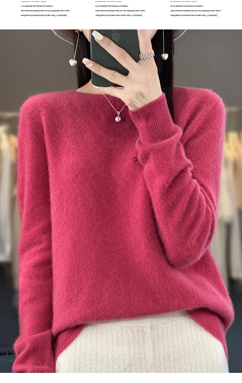 100% Merino Wool Women’s Sweater – Soft Cashmere-Feel