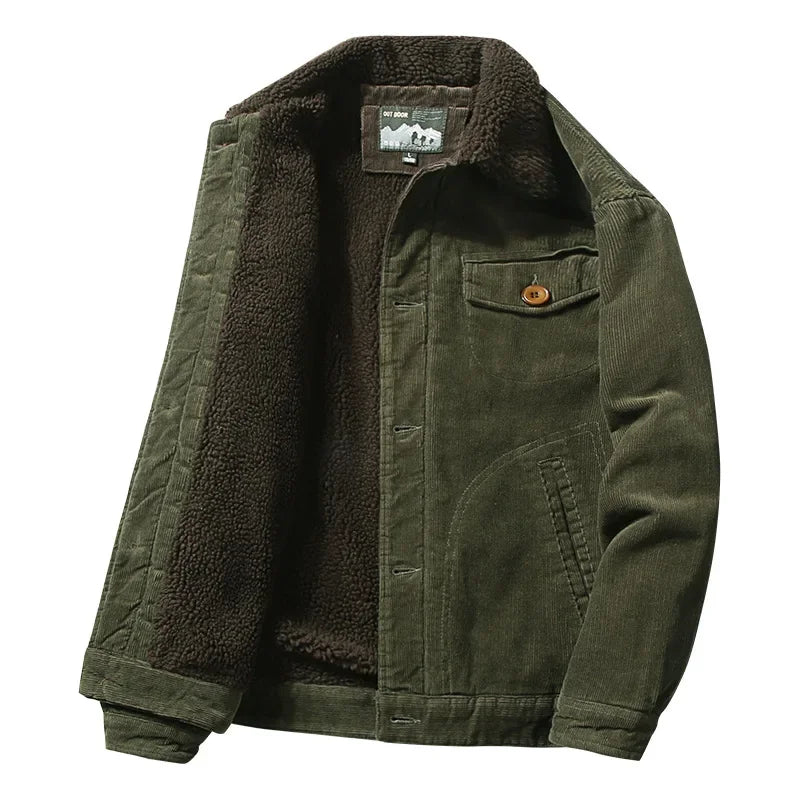 Men’s Corduroy Fleece-Lined Winter Jacket