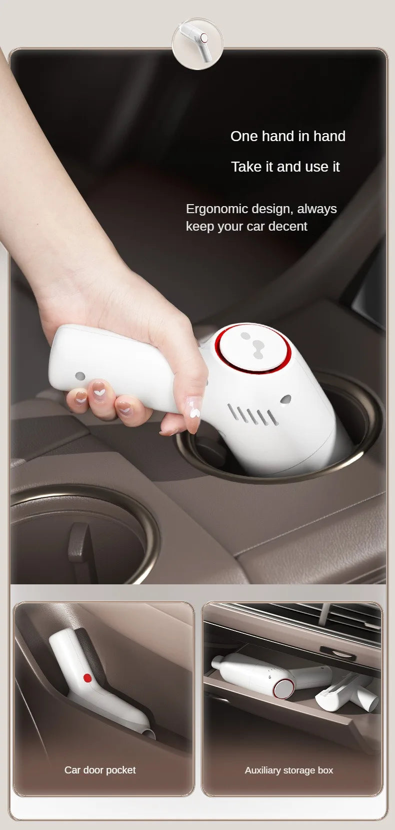 Wireless Handheld Car Vacuum Cleaner Portable 120W High Suction Power Dual Use for Home and Car Rechargeable Auto Cleaning Tool