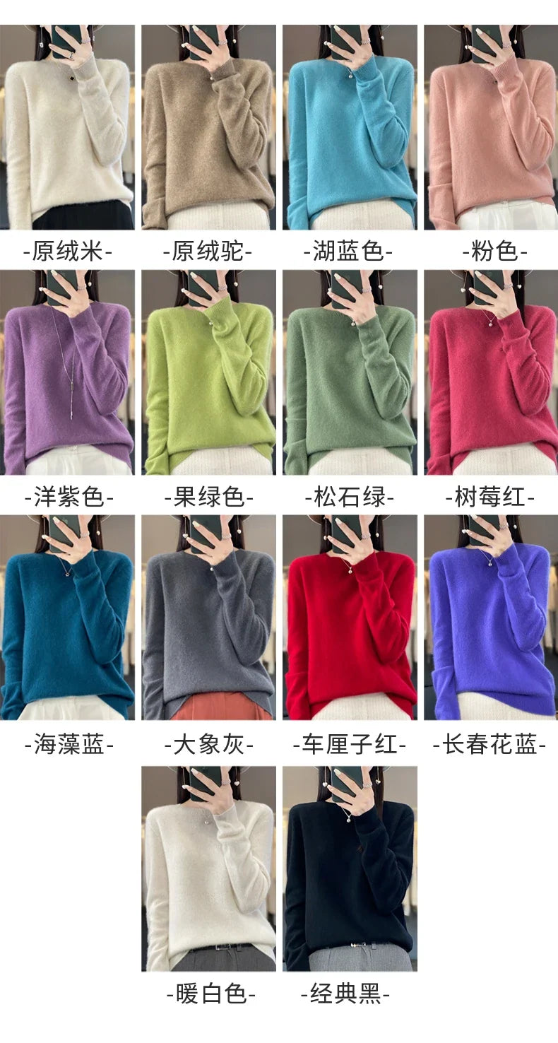 100% Merino Wool Women’s Sweater – Soft Cashmere-Feel