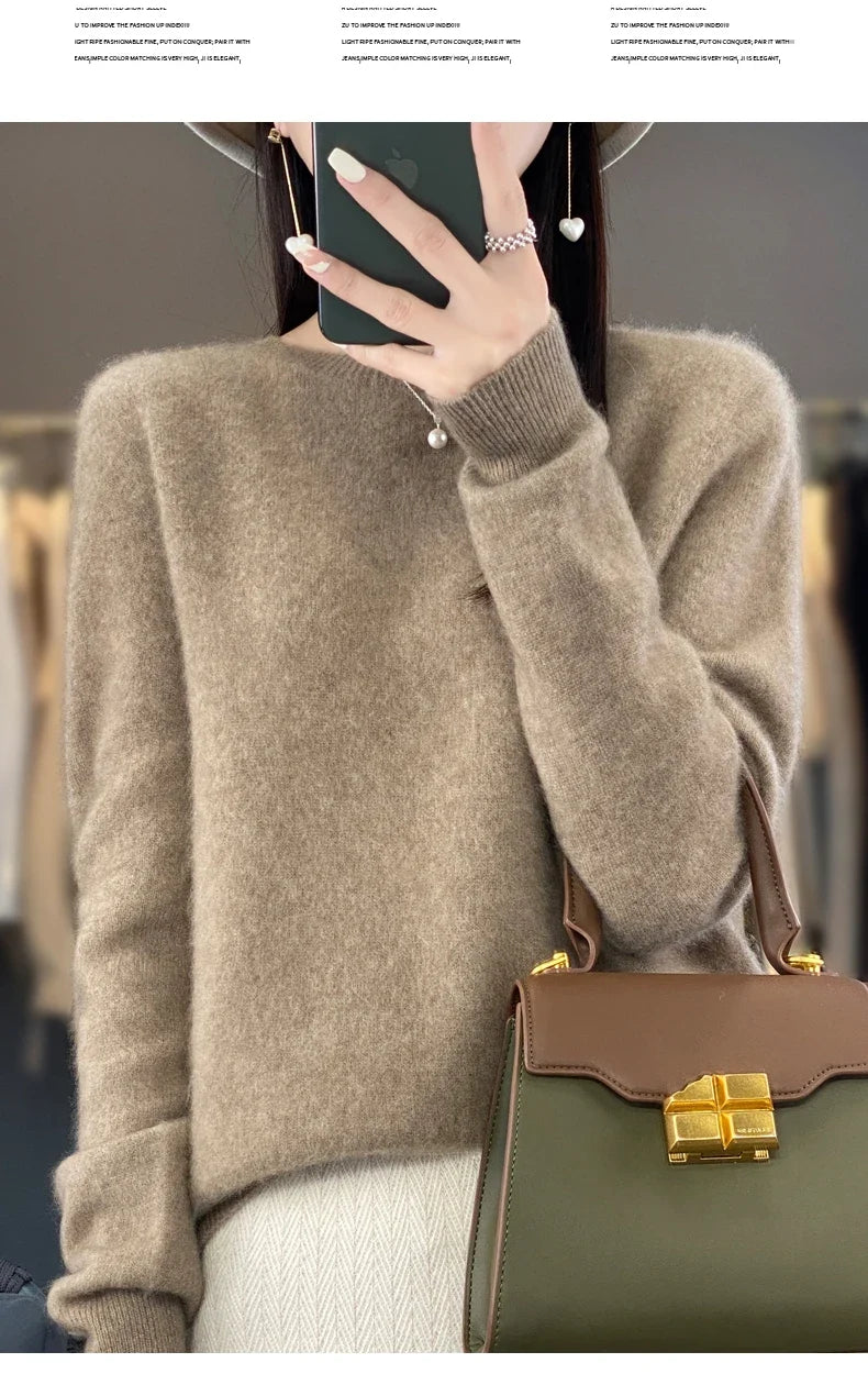 100% Merino Wool Women’s Sweater – Soft Cashmere-Feel