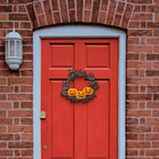 The Cozy Patch Wreath: Halloween Kitty & Pumpkin Decor