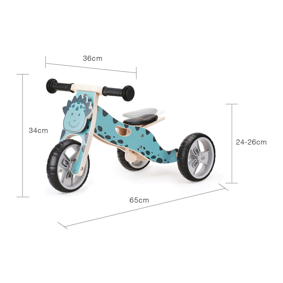 2-in-1 Wooden Balance Bike & Trike for Kids