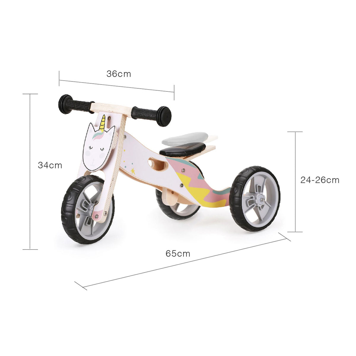 2-in-1 Wooden Balance Bike & Trike for Kids