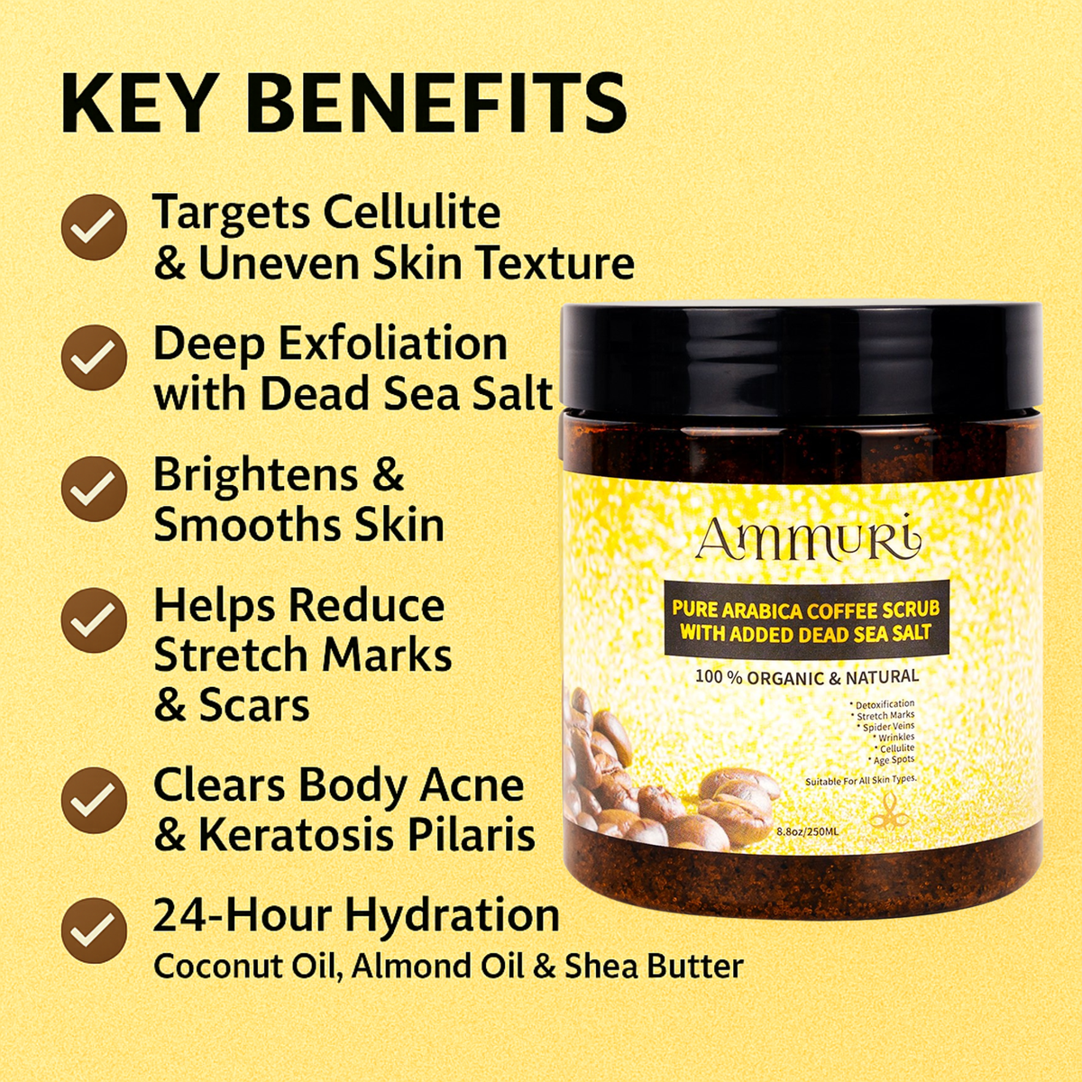 Arabica Coffee Scrub Face Mask for Exfoliation & Glow | Ammuri