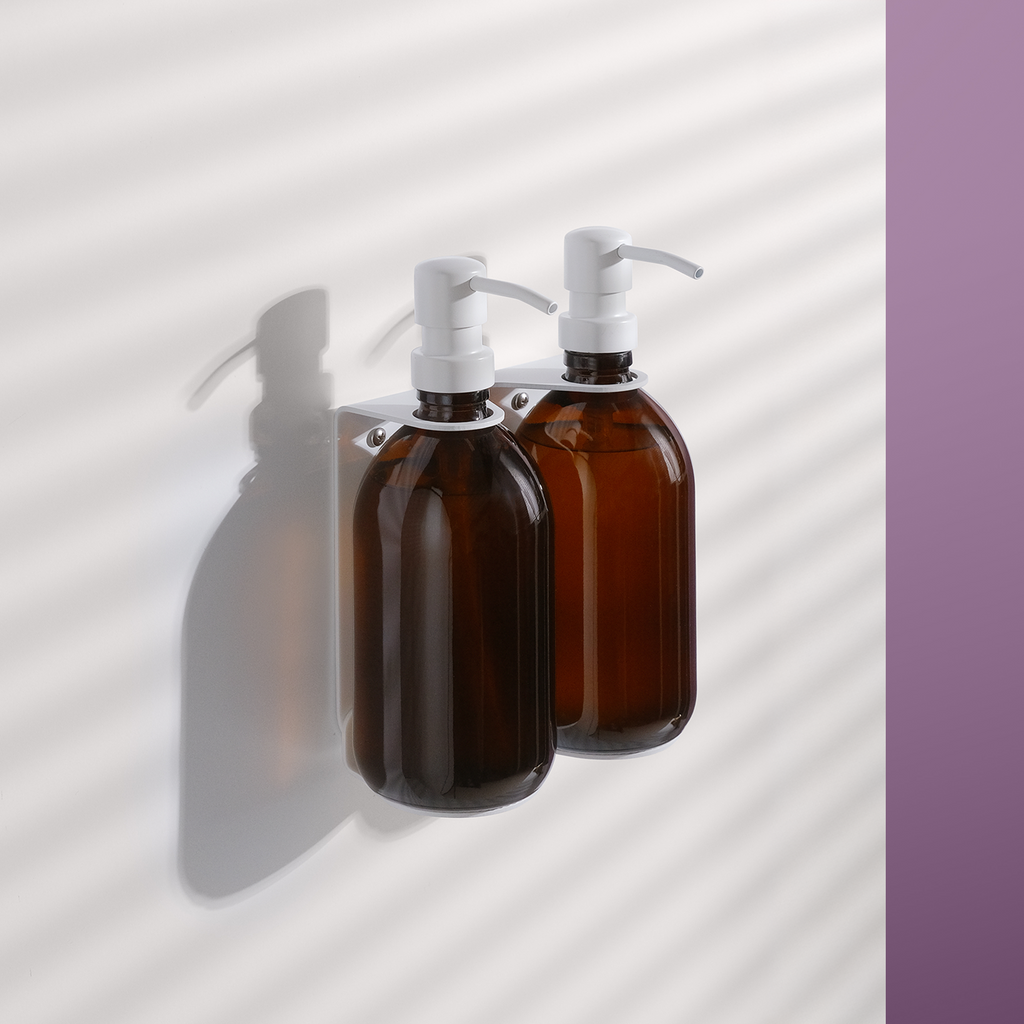 White Double Wall Mounted Soap Dispenser