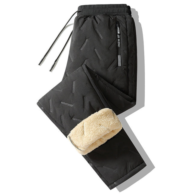 Winter Sweatwear Men Plush Thick Fleece Sweatpant Lambswool Thermal Trousers Casual Pants Waterproof Windproof Warm Cotton Pants - 𝓢𝓱𝓸𝓹𝓵𝓮𝓬𝔂