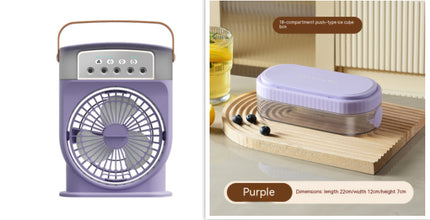 Portable USB Air Conditioner Cooling Fan With 5 Sprays 7 Color Light 600ML Water Tank Spray Mist Air Cooler Humidifiers - 𝓢𝓱𝓸𝓹𝓵𝓮𝓬𝔂