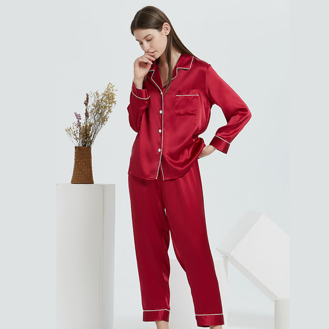 Couple's Silk Pajamas Long-sleeve Suit Silk Homewear - 𝓢𝓱𝓸𝓹𝓵𝓮𝓬𝔂