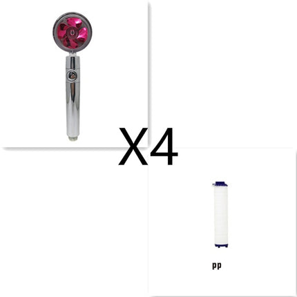 Shower Head Water Saving Flow 360 Degrees Rotating With Small Fan ABS Rain High Pressure Spray Nozzle Bathroom Accessories - 𝓢𝓱𝓸𝓹𝓵𝓮𝓬𝔂
