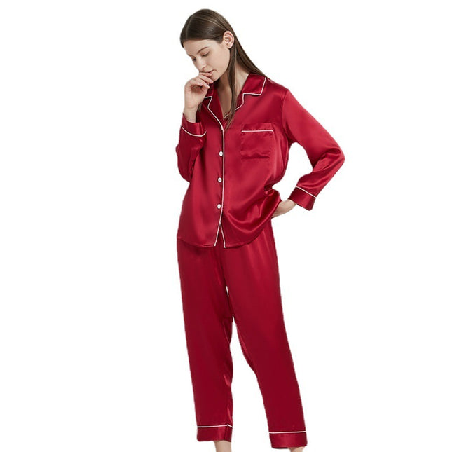 Couple's Silk Pajamas Long-sleeve Suit Silk Homewear - 𝓢𝓱𝓸𝓹𝓵𝓮𝓬𝔂