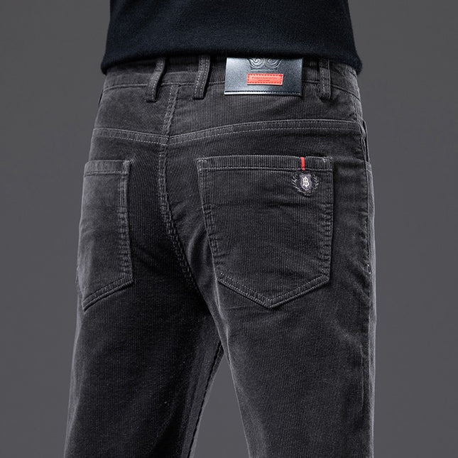 Mens Autumn Outer Wear Plus Velvet Straight Trousers - 𝓢𝓱𝓸𝓹𝓵𝓮𝓬𝔂