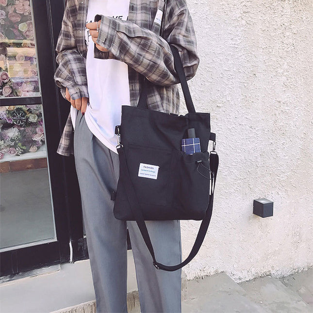 Harajuku Canvas Bags Students Handbag With Pockets Preppy Buckpack Shoulder Bag For Women Shoolbags - 𝓢𝓱𝓸𝓹𝓵𝓮𝓬𝔂