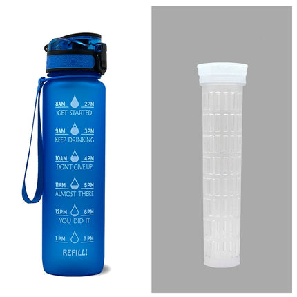 1L Tritan Water Bottle With Time Marker Bounce Cover Motivational Water Bottle Cycling Leakproof Cup For Sports Fitness Bottles - 𝓢𝓱𝓸𝓹𝓵𝓮𝓬𝔂