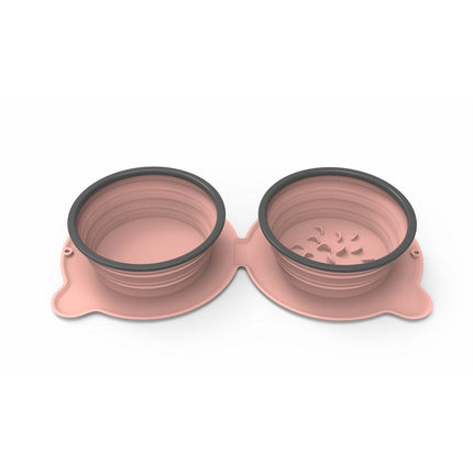 Portable Silicone Double Dog Food Bowls Foldable Non-Slip Cat Bowl Pet Travel Anti-Choking Feeding Bowl Outdoor - 𝓢𝓱𝓸𝓹𝓵𝓮𝓬𝔂