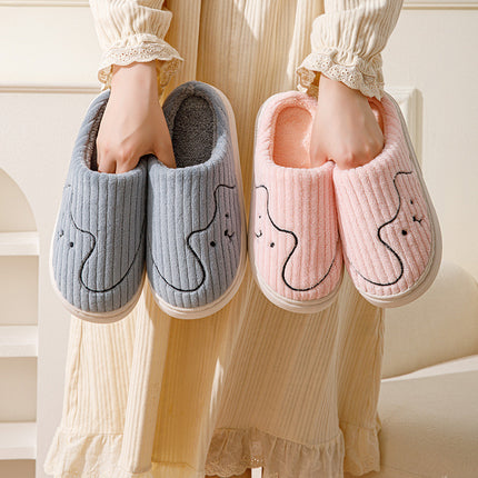 Striped Cat Slippers Indoor Couple Non-slip Floor Bedroom Slipper Winter Warm Plush House Shoes Women Men - 𝓢𝓱𝓸𝓹𝓵𝓮𝓬𝔂