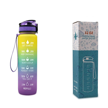 1L Tritan Water Bottle With Time Marker Bounce Cover Motivational Water Bottle Cycling Leakproof Cup For Sports Fitness Bottles - 𝓢𝓱𝓸𝓹𝓵𝓮𝓬𝔂