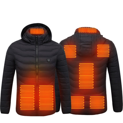 Men Heated Puffer Jacket Electric Heating Coat Insulated Hood Windbreaker - 𝓢𝓱𝓸𝓹𝓵𝓮𝓬𝔂