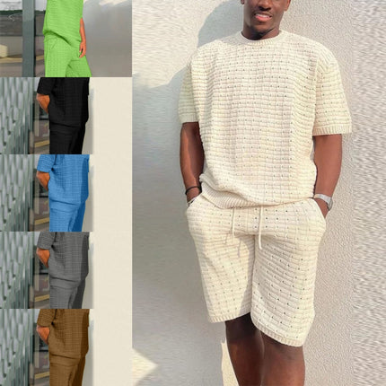 Men's Summer Suit Fashion Loose Men 2 Pieces Outfit Summer Hippie Shirt And Short Set - 𝓢𝓱𝓸𝓹𝓵𝓮𝓬𝔂