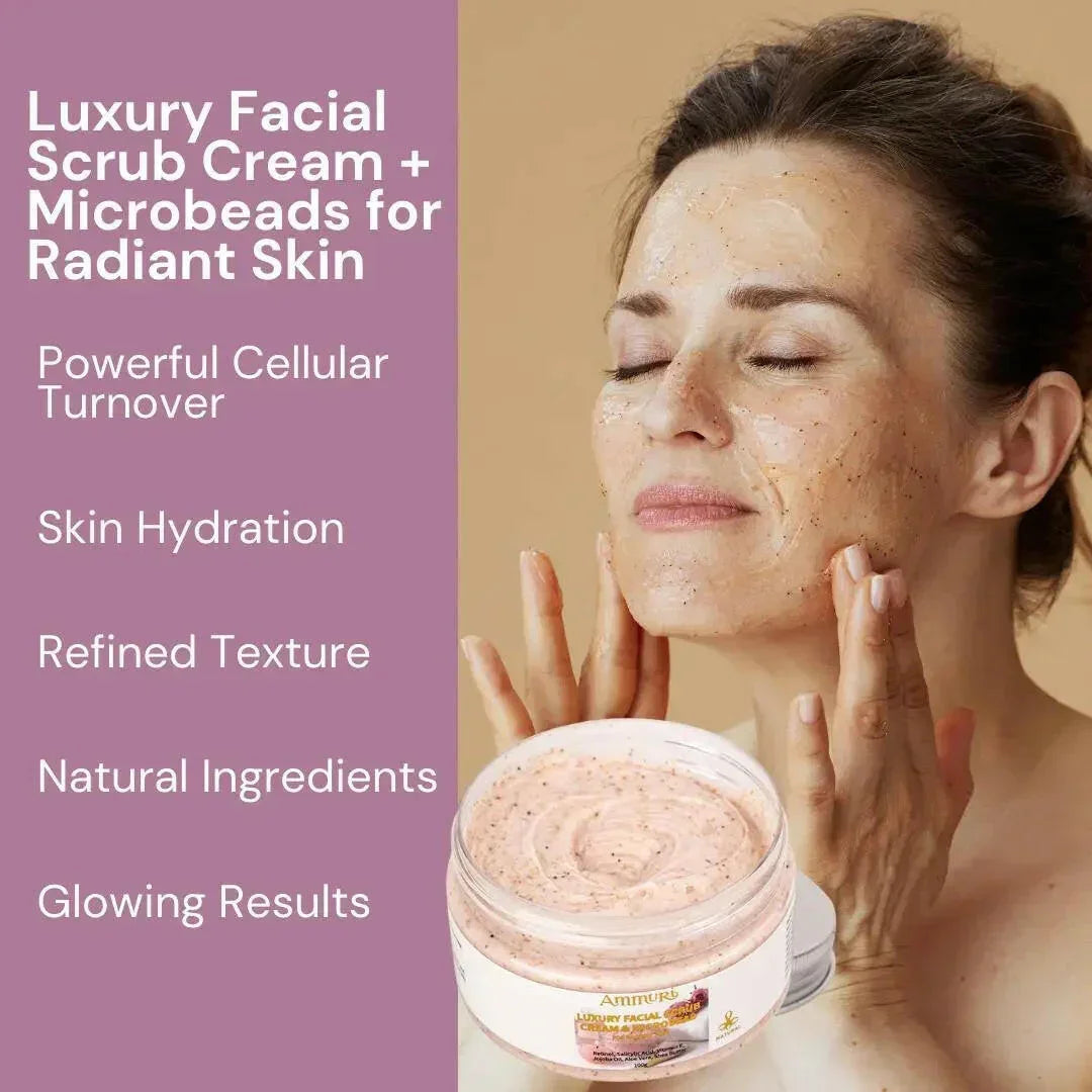Retinol Facial Scrub & Exfoliating Cream for Smoother-Looking Skin | Ammuri