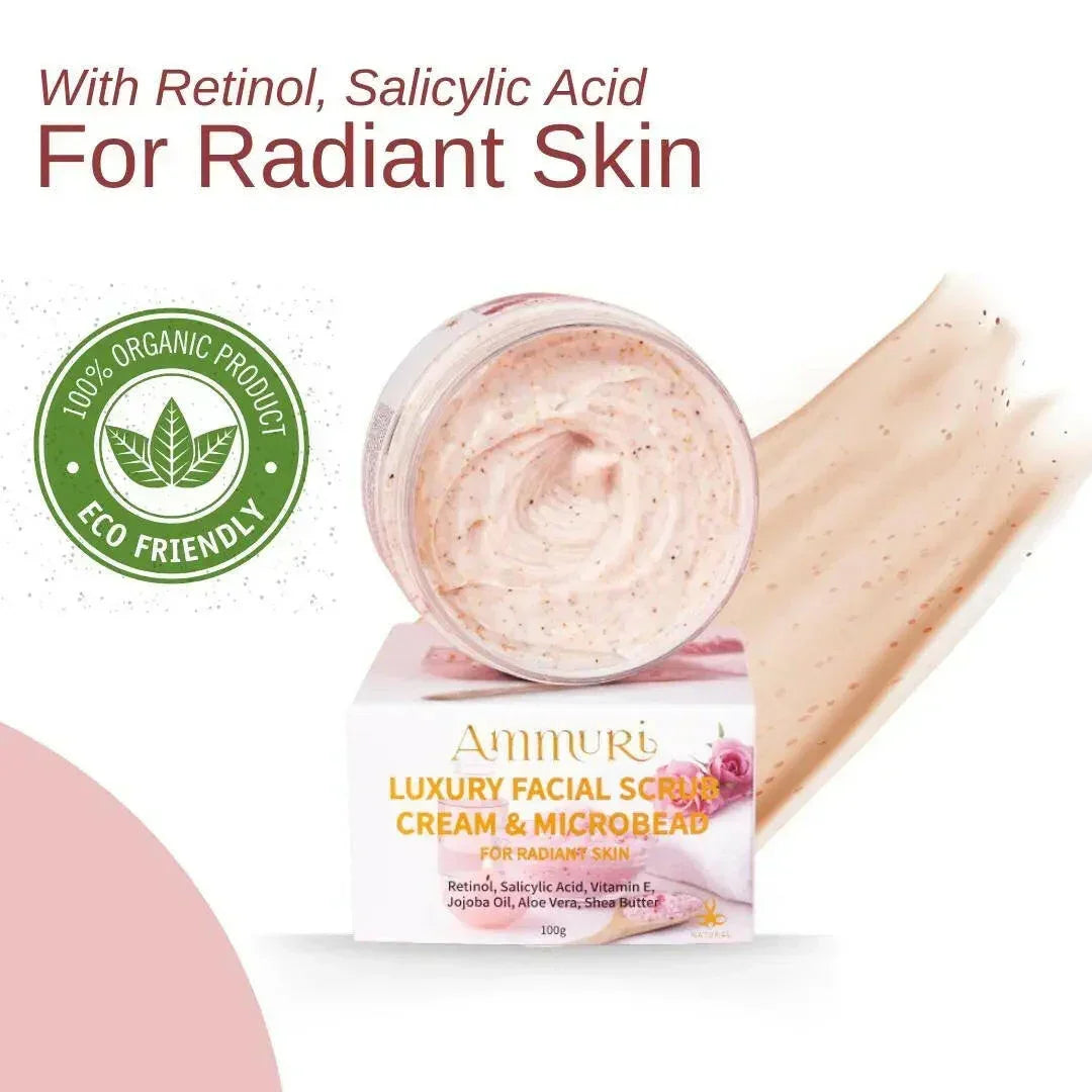 Retinol Facial Scrub & Exfoliating Cream for Smoother-Looking Skin | Ammuri