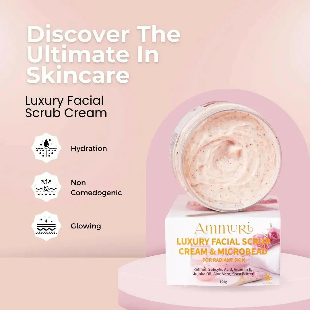 Retinol Facial Scrub & Exfoliating Cream for Smoother-Looking Skin | Ammuri