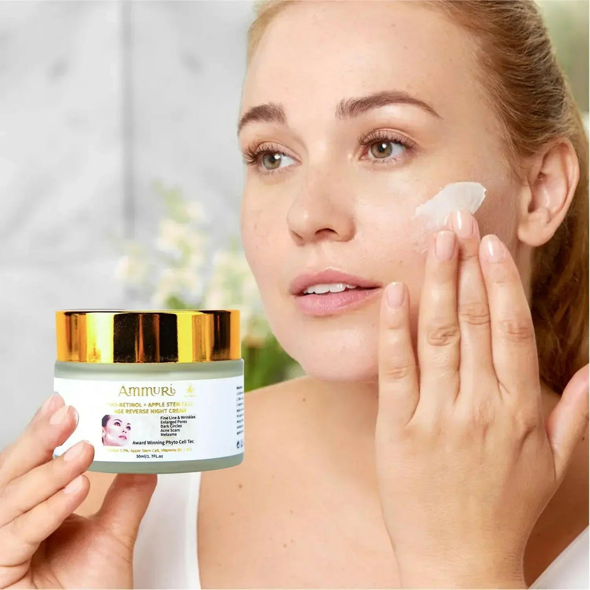 Retinol & Apple Stem Cell Face Cream for Fine Lines (50ml) | Ammuri