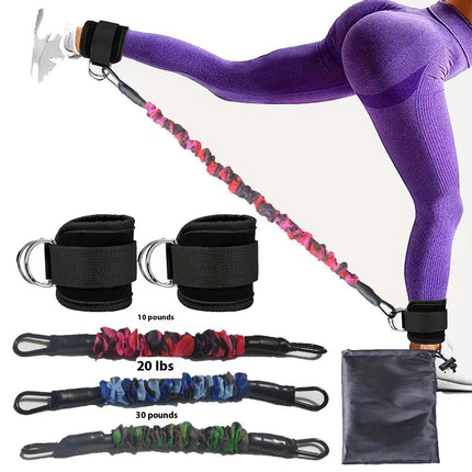 Ankle Strap Resistance Bands Hip Leg Strength Pull Rope Fitness Elastic Training Home Yoga Pilate Crossfit Workout Gym Equipment - 𝓢𝓱𝓸𝓹𝓵𝓮𝓬𝔂