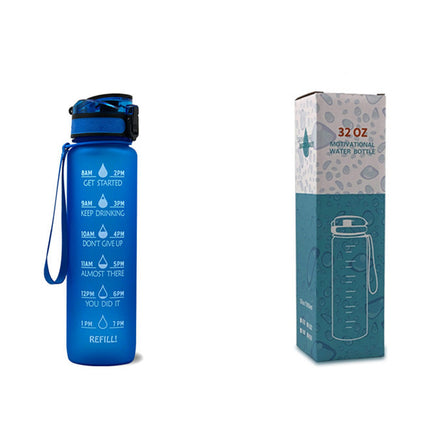 1L Tritan Water Bottle With Time Marker Bounce Cover Motivational Water Bottle Cycling Leakproof Cup For Sports Fitness Bottles - 𝓢𝓱𝓸𝓹𝓵𝓮𝓬𝔂