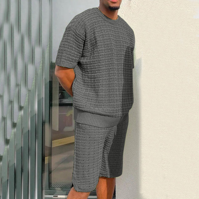 Men's Summer Suit Fashion Loose Men 2 Pieces Outfit Summer Hippie Shirt And Short Set - 𝓢𝓱𝓸𝓹𝓵𝓮𝓬𝔂