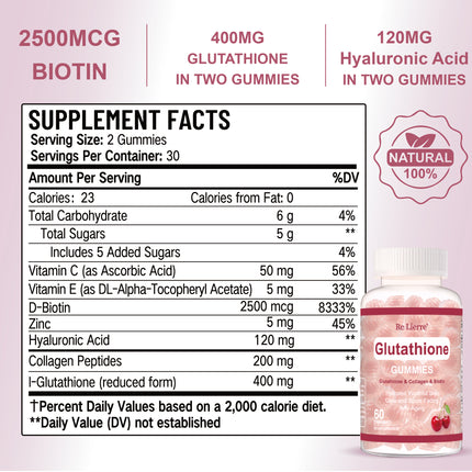 Glutathione Collagen Gummies  Cherry - 𝓢𝓱𝓸𝓹𝓵𝓮𝓬𝔂