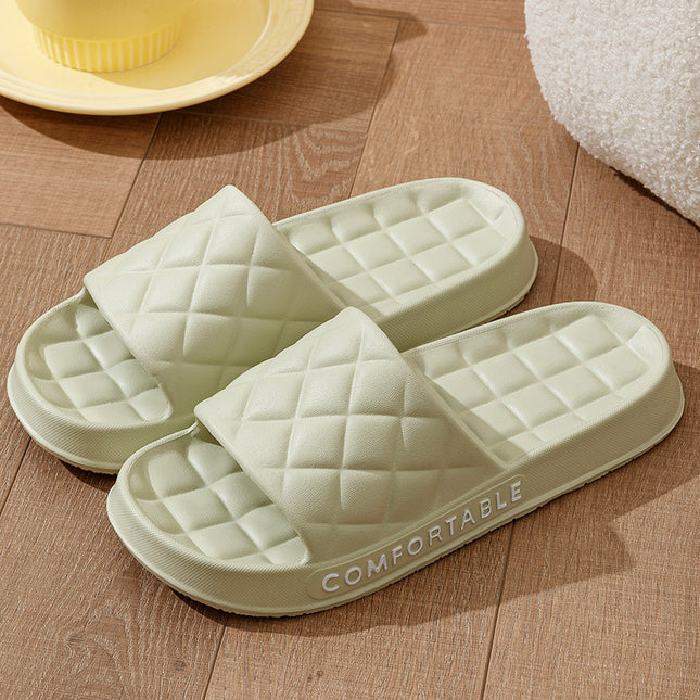Men's Home Slippers With Plaid Design Soft-soled Silent Indoor Floor Bathing Slippers Women House Shoes Summer - 𝓢𝓱𝓸𝓹𝓵𝓮𝓬𝔂
