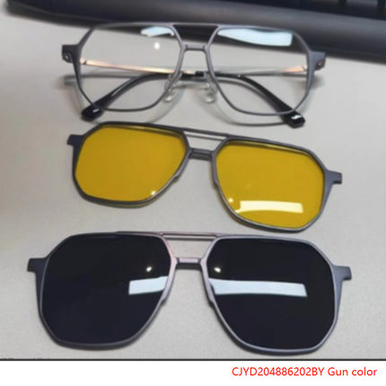 Driving Men's Three-in-one Magnetic Aluminum Magnesium Glasses - 𝓢𝓱𝓸𝓹𝓵𝓮𝓬𝔂