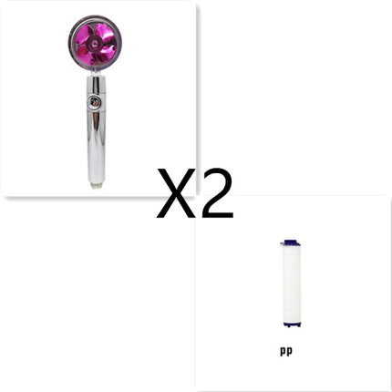 Shower Head Water Saving Flow 360 Degrees Rotating With Small Fan ABS Rain High Pressure Spray Nozzle Bathroom Accessories - 𝓢𝓱𝓸𝓹𝓵𝓮𝓬𝔂