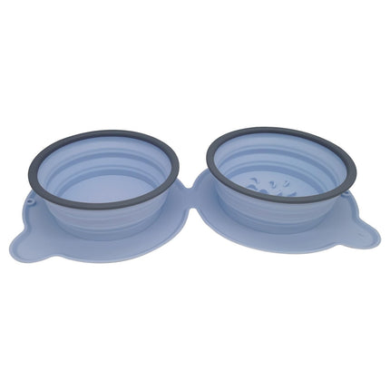 Portable Silicone Double Dog Food Bowls Foldable Non-Slip Cat Bowl Pet Travel Anti-Choking Feeding Bowl Outdoor - 𝓢𝓱𝓸𝓹𝓵𝓮𝓬𝔂