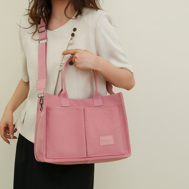 Casual Daily Canvas Tote Shoulder Bags Women Mommy Bag Large Capacity Messenger Multi Pocket Crossbody Chic Reusable Hand Bag - 𝓢𝓱𝓸𝓹𝓵𝓮𝓬𝔂