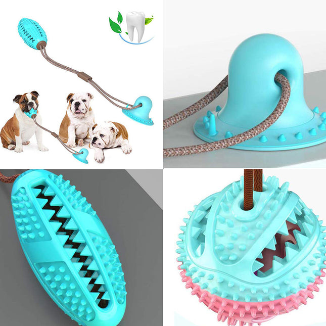 Dog Toys Silicon Suction Cup Tug Interactive Dog Ball Toy For Pet Chew Bite Tooth Cleaning Toothbrush Feeding Pet Supplies - 𝓢𝓱𝓸𝓹𝓵𝓮𝓬𝔂