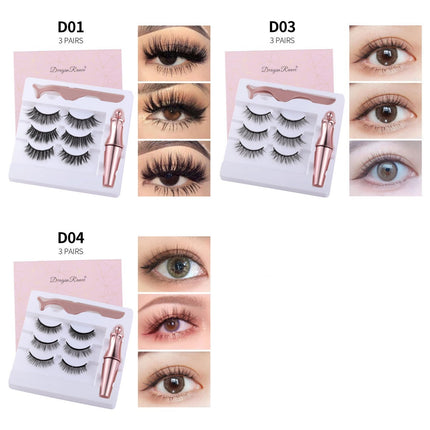 Natural Long Lasting Magnetic Liquid Eyeliner & Magnetic False Eyelashes & Tweezer Set Make up Set - 𝓢𝓱𝓸𝓹𝓵𝓮𝓬𝔂