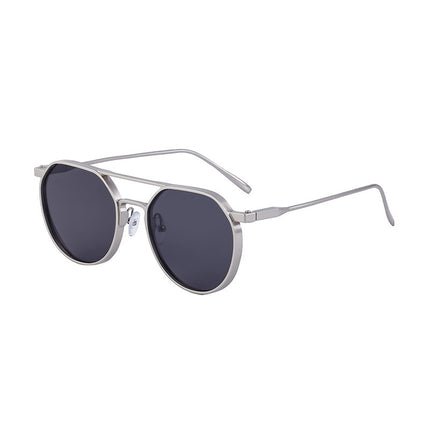 Men's Metal Double Beam Vintage Round Frame Sunglasses - 𝓢𝓱𝓸𝓹𝓵𝓮𝓬𝔂