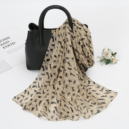 Thin Chiffon Lotus Pond Moonlight Printed Silk Scarf - 𝓢𝓱𝓸𝓹𝓵𝓮𝓬𝔂