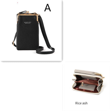 Fashion Lychee Pattern Solid Color Diagonal Shoulder Bag - 𝓢𝓱𝓸𝓹𝓵𝓮𝓬𝔂