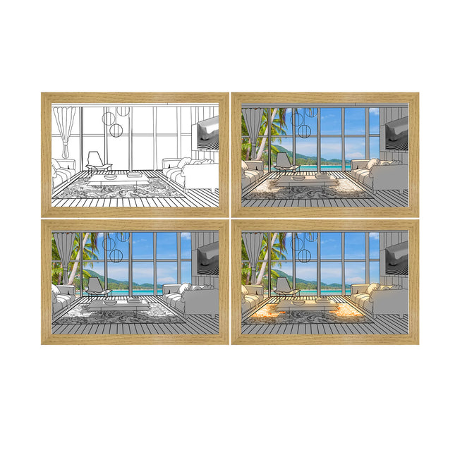 Illuminated Picture LED Decorative Light Painting Bedside Picture Style Creative Modern Simulate Sunshine Drawing Night Light Gift - 𝓢𝓱𝓸𝓹𝓵𝓮𝓬𝔂