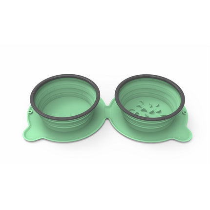 Portable Silicone Double Dog Food Bowls Foldable Non-Slip Cat Bowl Pet Travel Anti-Choking Feeding Bowl Outdoor - 𝓢𝓱𝓸𝓹𝓵𝓮𝓬𝔂